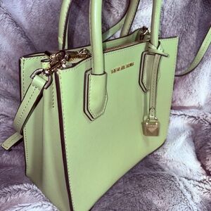 Michael Kors Green Hand Bag W/ Over Shoulder Strap